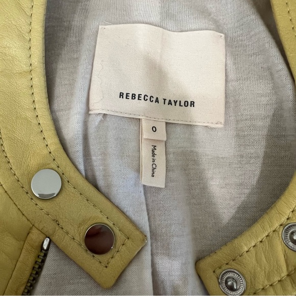 Rebecca Taylor Yellow Lamb Leather Jacket - Picture 10 of 14